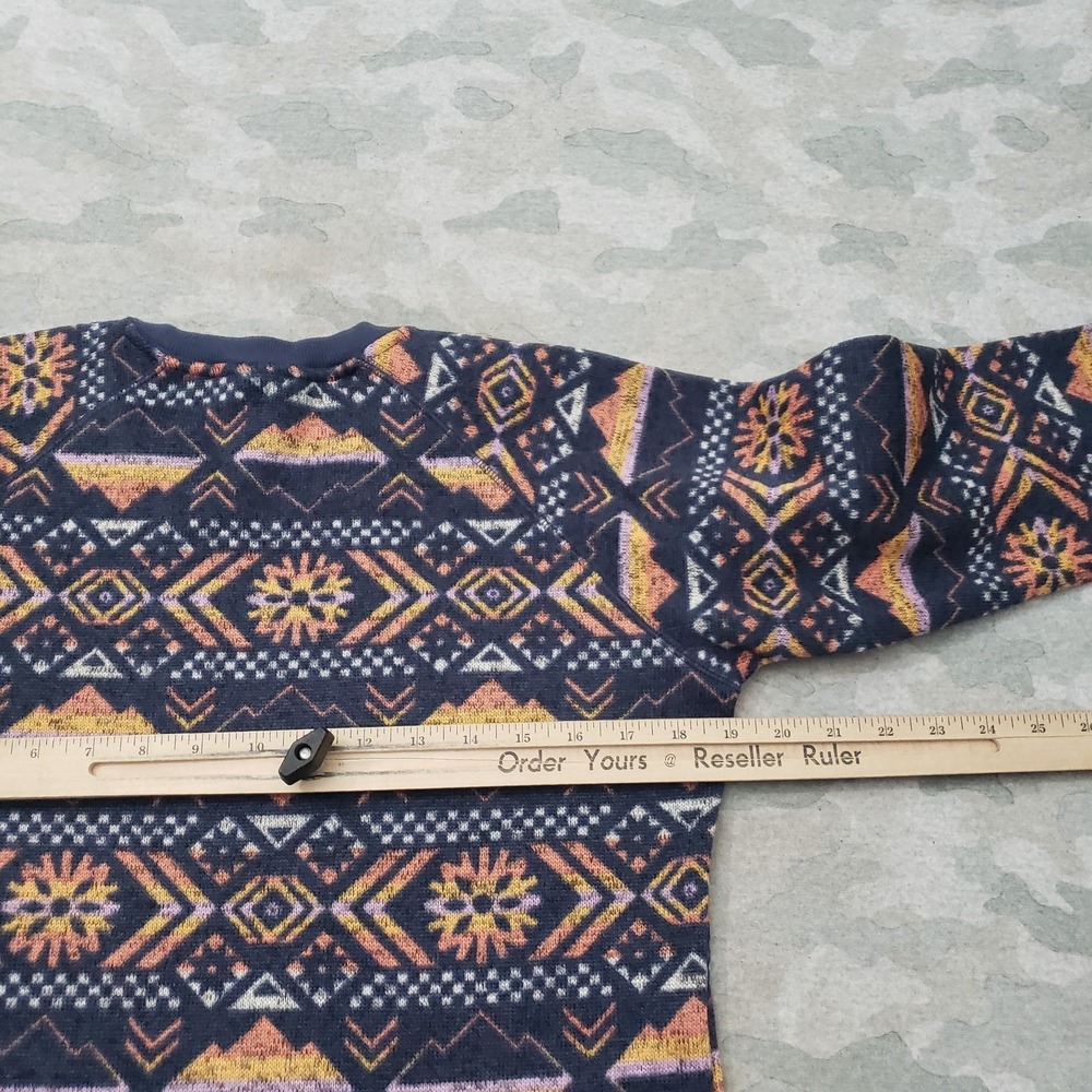 Columbia Sweater Womens Medium Blue Pullover Geo Print Gorpcore Outdoors Travel - Picture 7 of 9